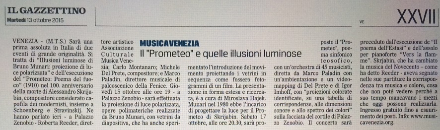 Il Gazzettino 13.10.2015